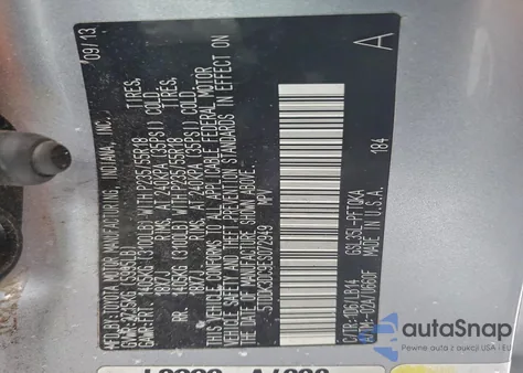 2014 Toyota Sienna Xle z USA, uszkodzony, nr VIN 5TDDK3DC9ES072949